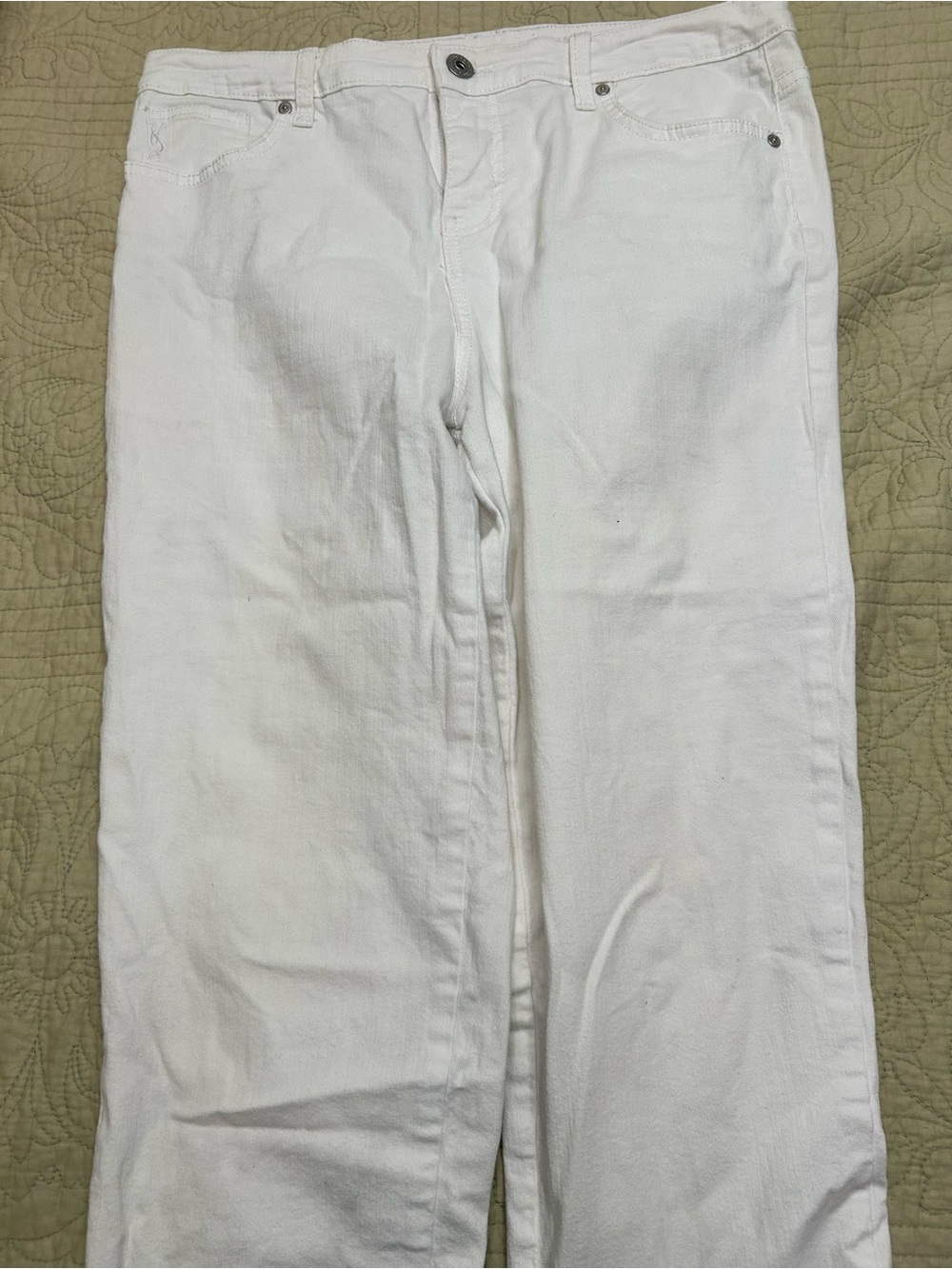 Style & Co. White Cropped Straight-Leg Jeans